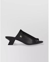 Courreges - Leather Peep Toe Mules - Lyst