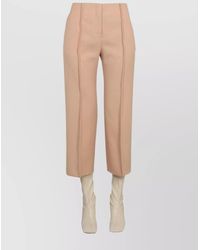Jil Sander - Wool Trousers With Slits And High Waist - Lyst