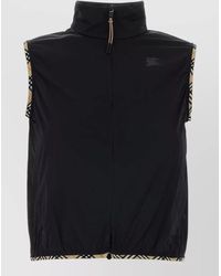 Burberry - Stretch Nylon Sleeveless Jacket High Collar - Lyst