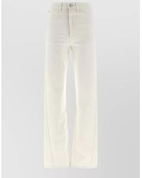 Lemaire - Denim High-Rise Straight-Leg Wide-Leg Pants - Lyst