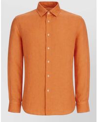 120% Lino - Shirt Long Sleeves Button Down Collar - Lyst