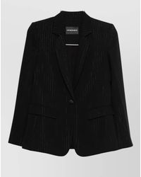 Emporio Armani - Pinstripe Single-Breasted Blazer Jacket - Lyst
