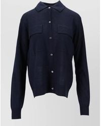 P.A.R.O.S.H. - Knit Cardigan Long Sleeves Collared Neck Pockets - Lyst