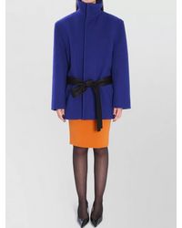 Saint Laurent - Wool Belted Single-Breasted Coat - Lyst