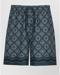 CASABLANCA - Silk Bermuda Shorts Radiating Monogram Pattern - Lyst