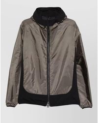 Moncler - Hooded Silk Nylon Coat Elastic Cuffs - Lyst