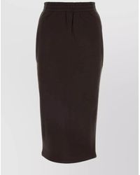 Prada - Cotton Skirt With Back Slit And Elastic Waistband - Lyst