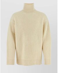 Jil Sander - Wool Sweater With Turtleneck And Ribbed Texture - Lyst