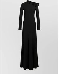 Alberta Ferretti - Draped One-Shoulder Long-Sleeve Maxi Dress - Lyst