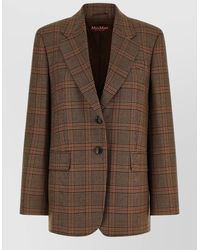 Max Mara - Wool Checked Single-Breasted Blazer - Lyst