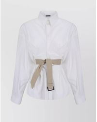 Balenciaga - Cotton Shirt With Coordinated Waist Belt - Lyst
