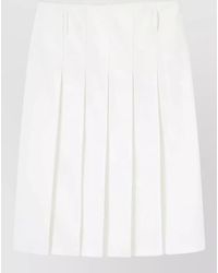 A.P.C. - Alice Gabardine Skirt Knee Length Pleated - Lyst