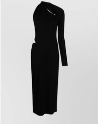 Versace - Viscose One-Shoulder Cutout Gathered Midi Dress - Lyst
