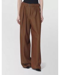 Dries Van Noten - Wide Leg Wool Blend Tailored Trousers - Lyst
