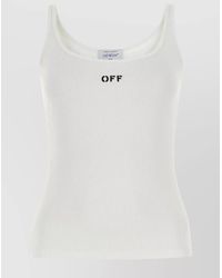 Off-White c/o Virgil Abloh - Ribbed Scoop Neck Sleeveless Tank Top - Lyst