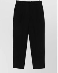 Circolo 1901 - Pleated Front Cropped Cotton Trousers Belt Loops - Lyst