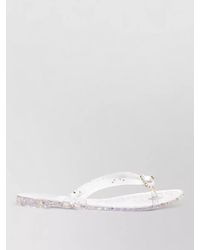 Casadei - Flat Thong Sandals Embellished Glitter Straps - Lyst