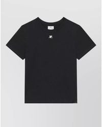 Courreges - Cotton Jersey Logo-Embroidered Crew-Neck T-Shirt - Lyst