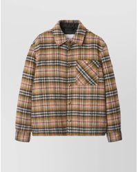 Burberry - Wool Checked Padded Overshirt Jacket - Lyst