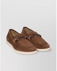 Ferragamo - Loafers With Metal Hardware And Suede Finish - Lyst