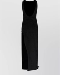 Dondup - Velvet V Neck Evening Dress Side Slit - Lyst