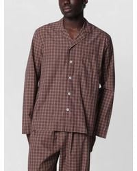 Tekla - Checkered Long Sleeve Relaxed Fit Shirt - Lyst