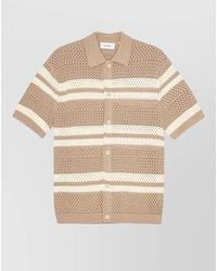 Les Deux - Short Sleeve Knit Striped Nylon Silk - Lyst