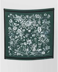 Gucci - Silk Floral-Print Logo-Print Square Scarf - Lyst