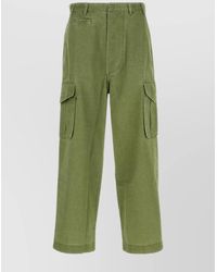 KENZO - Cotton Cargo Trousers - Lyst