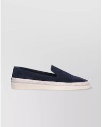 Prada - Suede Loafers With Espadrille Sole And Round Toe - Lyst