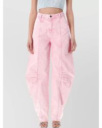 ROTATE BIRGER CHRISTENSEN - Wide Leg Denim Trousers Featuring Pockets - Lyst