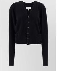 Maison Margiela - Cropped V-Neck Cardigan With Button-Down Front - Lyst
