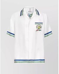 CASABLANCA - Short Sleeve Silk Shirt With Graphic Print - Lyst