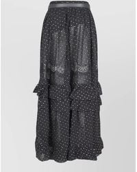 Self-Portrait - Chiffon Lace Maxi Skirt Metallic Fil Coupe - Lyst