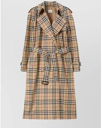 Burberry - Cotton Checked Double-Breasted Trench Coat - Lyst