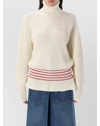 Chloé - Wool Mohair Oversized Ribbed Turtleneck Jumper - Lyst