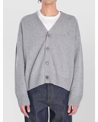 Ami Paris - Embroidered-Logo Button Cardigan - Lyst