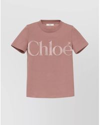Chloé - Cotton Logo Short-Sleeve Crew-Neck T-Shirt - Lyst