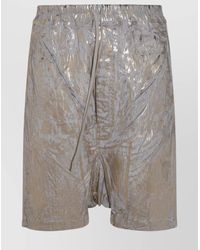 Rick Owens - Metallic Textured Elastic Waistband Shorts - Lyst