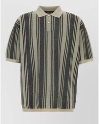 Nanamica - Embroidered Striped Knit Polo Short Sleeves - Lyst