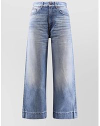 Chloé - Denim High-Rise Cropped Wide-Leg Jeans - Lyst