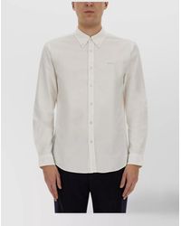 BOSS - Tailored Cotton Shirt Button-Down Collar - Lyst