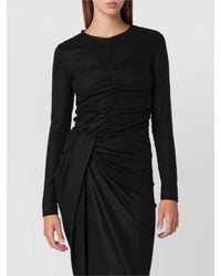 Isabel Marant - Stretch Wool-Blend Gathered Long-Sleeve Top - Lyst