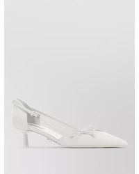 Prada - Leather Pumps Bow Detail Kitten Heel - Lyst