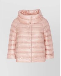 Herno - High Collar Padded Quilted Short Sleeve Jacket - Lyst