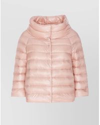Herno - High Collar Padded Quilted Short Sleeve Jacket - Lyst