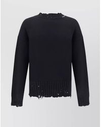 Marni - Cotton Distressed Ribbed Crewneck Jumper - Lyst