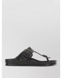 Birkenstock - Flat Sole Buckle Detail Open Toe Slides - Lyst
