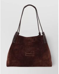 Etro - Arnica Suede Shopping Bag With Braided Handles - Lyst