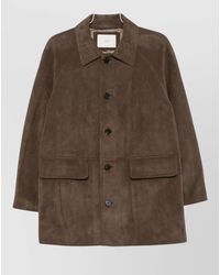 DUNST - Leather Single Breasted Coat - Lyst